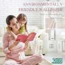 2 x Dimoon 78.7"x17.3" Vintage Wallpaper Floral Peel and Stick Wallpaper Boho Contact Paper White Pink Green Cute Flower Removable Wall Paper Renter Friendly Kitchen Shelf Bathroom Self Adhesive Vinyl