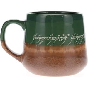 Silver Buffalo Lord of The Rings Elven Text High Gloss Reactive Glaze Tapered Pottery Mug, 18 Ounces