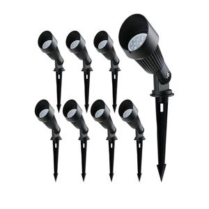 4W LED Landscape Lights Low Voltage Landscape Lighting Spotlights GL106-BKLED8 AC/DC 12V Warm White Waterproof for Driveway,Yard, Lawn,Patio,Walls,Trees,Flags,Outdoor Light (Black, 8 Pack)