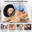 Queenmore Dog Cone XL, Soft Dog Cones for Large Dogs After Surgery, Cone for Dogs to Stop Licking, Elizabethan Collar for Pet, Alternative to Recovery Collar for Large Breeds, Grey XL