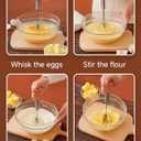 Semi-Automatic Stainless Steel Egg Whisk, Hand-Operated Rotary Whisks, Multi-functional Stainless Steel Kitchen Mixing Tool, Manual Egg Whisk, Suitable for Mixing, Whipping, and Stirring, 12"