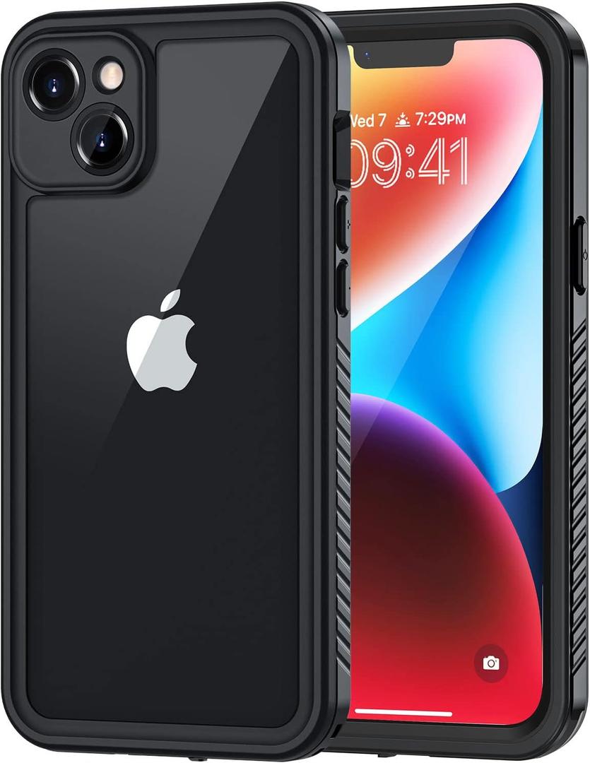 Lanhiem for iPhone 14 Plus Case, IP68 Waterproof Dustproof Shockproof Cases with Built-in Screen Protector, Full Body Protective Phone Case for iPhone 14 Plus -6.7 inch (Black)