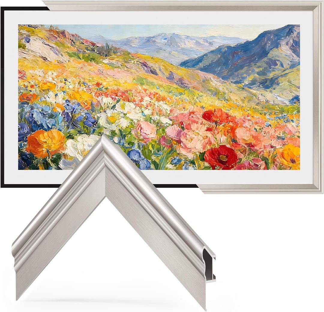 TV Frames 55" Deco Only for Samsung The Frame TV and Pro TVs (Fits 2021-2026, LS03A, LS03B, LS03C, LS03D, LS03FA, LS03FW, LS03HE, LS03HW), Alloy Bezel Modern & Minimalist Styles, Easy Installation, Interchangeable Bezels for Home Decor