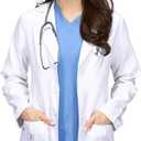 Utopia Wear Professional Womens Lab Coat Mid-Length Medical Lab Coat for Science Chemistry and College (Small, White)