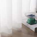 Off White Semi Sheer Curtains 63 Inches Long Faux Linen Off White Sheers with Rod Pocket for Bedroom Living Room Girls Kids Room 2 Panels 52x63