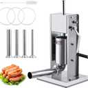 GarveeHome Sausage Stuffer, Manual 7 LB/3 L Sausage Maker Machine, Meat Stuffer With Dual Speed, Stainless Steel Heavy Duty Sausage Filler With 4 Stuffing Tubes, for Commercial and Home Use