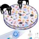 ORSDA Interactive Cat Toys Ball, Automatic Fast Rolling Ball in Pouch, Hide and Seek for Indoor Cats, Motion Chirping Activated Moving Toy, 5 Holes Mat Mouse Catching Game