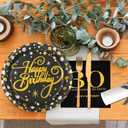 30th Birthday Party Tableware Napkins and Plates Set,30thTheme Party Decorations for Men Women Birthday Party Favors Service 20 (Gold)