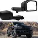 Dasbecan Passenger Side View Mirror Compatible With 2021-2024 Ford Bronco Right Side Door Mirror w/Manual Folding Power Heated Blind Spot Glass Black Texture Cover 5pins