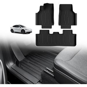 TripleAliners Floor Mats Compatible with 2025+ Tesla Model Y Juniper Standard Accessories TPE Full Set Floor Liner Full Coverage All-Weather Cargo Liner Anti-Slip Custom Fit (for Standard Trim ONLY)