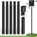 15ft Bat House Pole, 1.9in Diameter Heavy-Duty Galvanized Steel Outdoor Purple Martin Bird House Pole with Ground Socket, Including Bat House Installation Bracket, Black