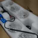 KCO Lighting 6-Light Clear Glass Globe Pendant Light Mid Century Modern Rectangular Sputnik Chandelier Vintage Black Linear Kitchen Island Pendant Lighting Dining Room (Black+Clear)