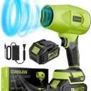 Saker Cordless Leaf Blower Portable Dust Cleaner Handheld Blowers 2 x 4.0Ah Batteries 180000 RPM Air Duster with Adjustable Speed for Drying Patio Cleaning Green
