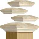 Sasylvia 4 Pcs 3.5" x 3.5" Wood Newel Post Cap Fence Post Cap for Topper Top Resistant Decking Caps for Indoor Outdoor Fences Decks and Mailboxes Cover