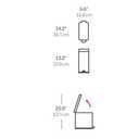 simplehuman 10 Liter / 2.6 Gallon Stainless Steel Bathroom Slim Profile Trash Can, Brushed Stainless Steel