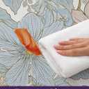 DEXI Kitchen Mats for Floor 2 Piece Set, 17x29+17x59, Cushioned Standing Mat Anti Fatigue, Waterproof Comfort Floral Padded for Laundry Room Office, Blue