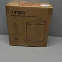 TIPGO Slim Bathroom Trash Can with Lid Soft Close, Step Pedal, 6 Liter / 1.6 Gallon Stainless Steel Trash Bin, Small Garbage Cans for Bedroom, Office, Kitchen (Matte Black)