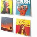 upsimples 4 Pack Vinyl Record Wall Mount Shelves, 12" Vinyl Holder for Album Record Storage & Display, Clear Acrylic Floating Shelves for Wall Decor, Kids Bookshelf, Magazine Rack, Picture Ledge