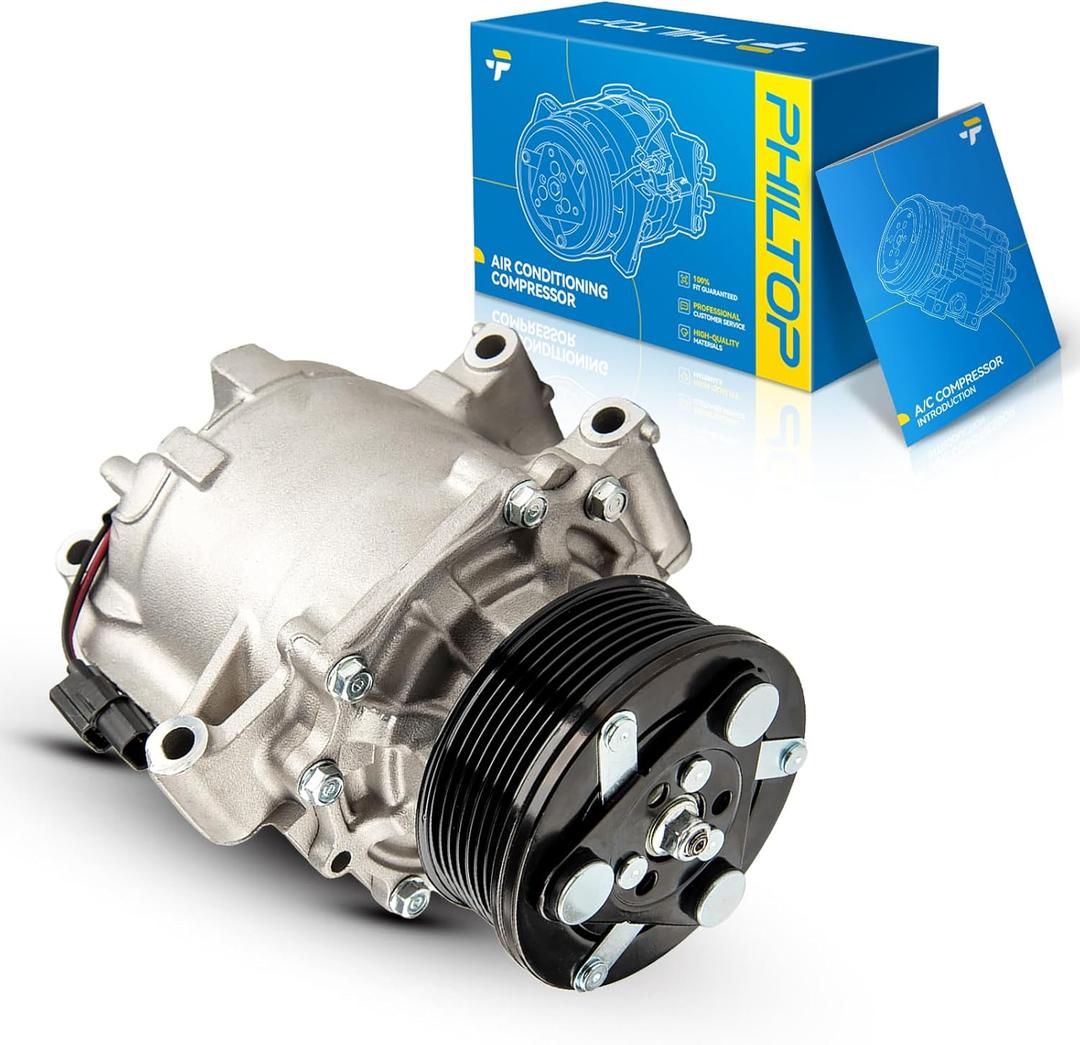 PHILTOP 98555 Air Conditioning AC Compressor for Civic 2006 2007 2008 2009 2010 2011 1.8L, AC Compressor with Clutch