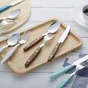 ANNOVA Silverware Set Stainless Steel Cutlery Color Handle With Rivet/Retro Flatware (Sapphire Blue, 20 Pieces)