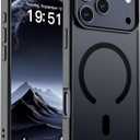 SUPFINE Magnetic for iPhone 17 Pro Max Case (Compatible with MagSafe)(Military Grade Drop Protection) Translucent Matte Shockproof with Anti-Fingerprint Phone Cover, Black