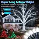 1500 LED 470FT Christmas String Lights, 12 Modes and Timer Memory Dimmable, Plug in Outdoor Waterproof Dark Green Wire Twinkle Fairy Light for for Xmas Yard Tree Wedding Party Outside Decor Cool White