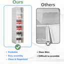 Shoe Storage Organizer Box 6-Tier Foldable Collapsible Stackable Shoe Rack Bins, Fit Size 12, No Assembly, for Men and Women