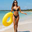 Aqua Eve Women Two Piece Bikini High Cut Swimsuit Triangle Bathing Suit Cheeky Bikini Set (Black, L)