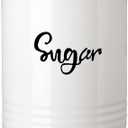 LEETOYI Porcelain Food Storage Containers with Lid, Small Size Design & Saves Space, 4.5 Inch White, Labeled Sugar