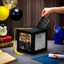 Menkxi 2026 Wooden Graduation Card Box Holder for Party with Picture Frame Graduation Cap Shaped Gift Card Box Decorations with Tassel for Grad College Party Favors(Black)