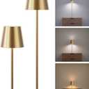 JACKYLED Cordless Table Lamps Rechargeable, 3 Adjustable Height, 5000mAh Battery Operated, 3 Colors Smooth Dimming, Portable LED Waterproof Gold Lamp for Dining, Bedroom, Outdoor (2 Pack)