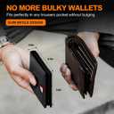 Wallet for Men Slim RFID Blocking Bifold Carbon Fiber,Minimalist Small Compact Front Pocket Credit Card Holder,Thin Mens Leather Wallets Smart Security With 2 ID Windows 1 Cash,Birthday Gifts for Men