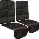 Lusso Gear Car Seat Cover & Protector - 2-Pack Waterproof Non-Slip Protector - Mesh Pocket Organizer - Universal Fit for Convertible & Toddler Car Seats, Black