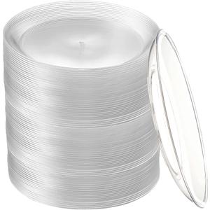 Tergy 200 Pack Disposable Clear Plates 5 Inch Plastic Dessert Plates Wedding Cake Appetizers Plates for Party Dinner BBQ Travel