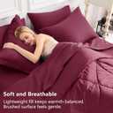 CozyLux Queen Comforter Set Burgundy - Bed in a Bag Queen Size 7 Pieces, Luxury Soft Bed Set for All Seasons, Bedding Set with Down Alternative Comforter, Sheets, Pillowcases & Shams, Red