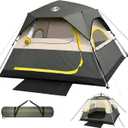 4 Person Instant Tents for Camping Setup in 50s, Cabin Tent with Rainfly | Waterproof Windproof Camping Tent, Double Layer Portable Instant Tents with Carry Bag for Family Outdoor Camping & Hiking