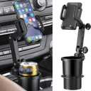 1 PC Mobile Phone Mount, Adjustable Cup Holder, Multifunctional Beverage Can Holder, Shockproof Automotive Kit, Non-Slip Vehicle Decoration, Universal for Most Cars, Trucks, SUVs (Black)