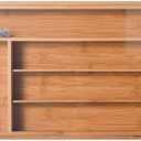 Copco Expandable Bamboo Flatware Drawer Organizer, 18" x 13" - Adjustable Storage Tray for Utensils, Cutlery, Tools - Expands to Fit Most Drawers, Ideal for Kitchen & Home Organization