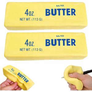 2 Pack Butter Squishy Toy,Realistic Butter Squishy Stick Set,Slow Rising Squishy Toys for Stress Relief,Soft Squeeze Toys for Adults,Squishy Food Fidget Toy,Relaxing Anxiety Relief Sensory Squishy Toy