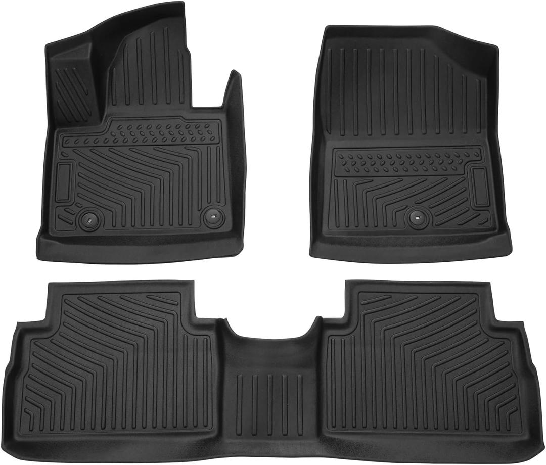 Powerty Floor Mats for 2021-2023 Hyundai Santa Fe 5 Seats (ONLY Hybrid) All Weather 3D TPE Anti-Slip Car Liners for 1st & 2nd Row Accessories