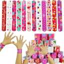 2 x Valentine Slap Bracelets for Kids Valentines Day Slap Bracelets Bulk for Boys and Girls Holiday Slap Bracelet Party Favors Supplies Classroom Prizes Exchanging Gifts (48)