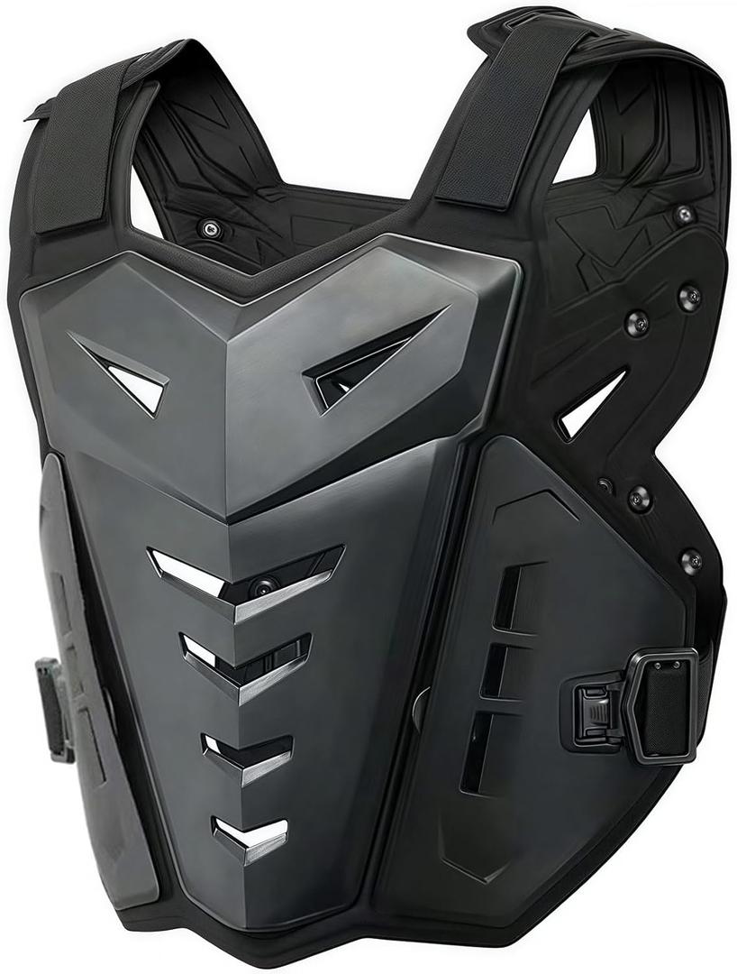 Light Upgrade Chest Armor Motorcycle Armor Body Guard Vest, Dirtbike Riding Off-Road Racing Cycling Skiing Motocross Adult Kids Protector Shirt Jackets for Street Bike, Mens Back Protection