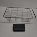 JASIWAY Dish Drying Rack in Sink, Expandable Stainless Steel Dish Drainers for Kitchen Counter, Dish Dryer Rack for Inside Sink, Over The Sink Dish Racks with Utensil Holder, Silver