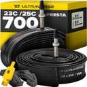 Ultraverse Bike Inner Tube for 700x23-25c, 700x28-32c, 700x35-43c 28 inch Bicycle Wheel Sizes with 48mm Presta Valve - Butyl Rubber Tubes for Road and Gravel Bikes - 2 Tubes, 2 tire levers Included