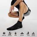 FITRELL 6 Pack Men's Ankle Running Socks Low Cut Cushioned Athletic Sports Socks 7-9/9-12/12-15 (Black)