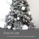 Sea Team 16-Pack Flocked Velvet Cloth Christmas Tree Ball Ornaments Set, Hanging Velour Baubles, Shatterproof Plastic Decorations for Xmas Tree, Wreath, Garland, 80mm/3.15 Inches, Gray (Grey)