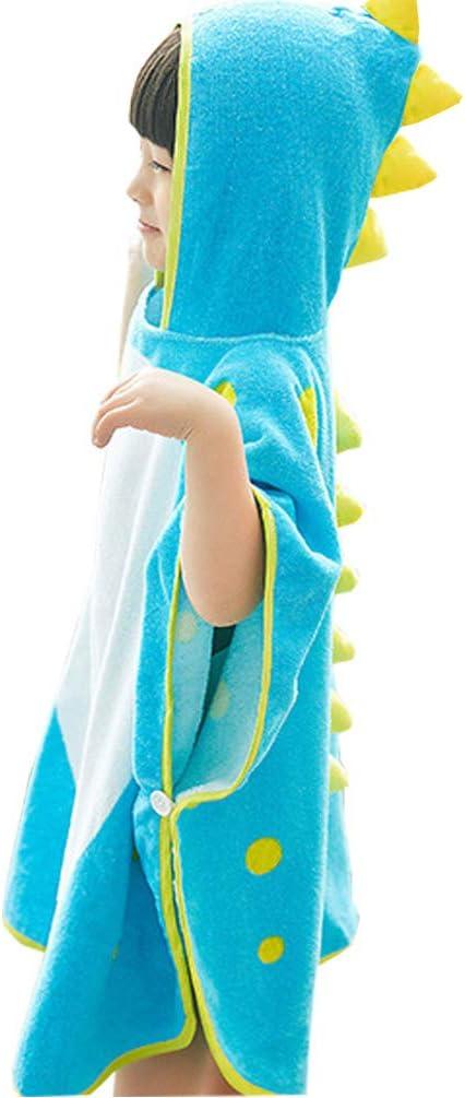 Soft Cotton Baby Bath Towel Beach Towel Bathrobe for Kids (Blue Elephant), Size: 4-8Y