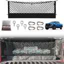 Muslogy Truck Bed Cargo Net Trunk Netting Compatible with Ford Ranger 2024 2025 2026 Accessories, Pickup Cargo Organizer SUV Sedan Storage Net w/Heavy Duty Carabiners
