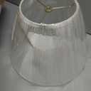 Aspen Creative 33055, Hardback Empire Transitional Spider Lamp Shade, Mushroom Pleated Pleated White, 7" Top x 13" Bottom x 10" Slant