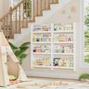 FOTOSOK Kids Bookshelf, Wall Mount 4-Tier Book Shelf Organizer for Toys and Books, Toy Storage Bookshelf in Bedroom, Living Room and Nursery, White